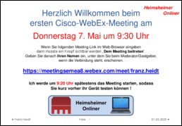 Onliner Webex-Meeting am 07.05.2020