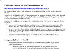 Kopieren von Musik von einer CD W7 u Vista Mediaplayer 12