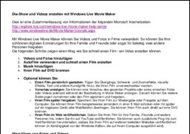 Dia-Show und Videos erstellen mit Windows Live Movie Maker