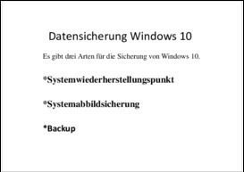 Datensicherung Windows 10