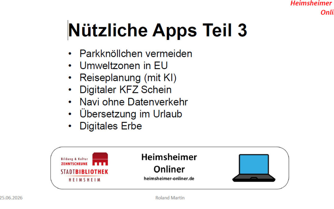 Nützliche Apps Teil 3